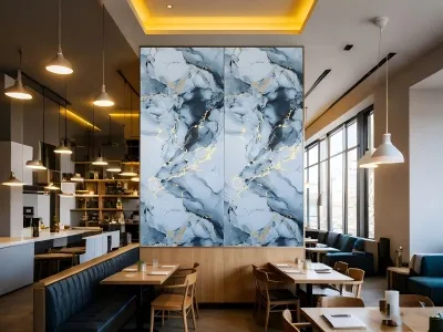 内壁の装飾のための PVC 光沢のある暗い大理石シートの利点